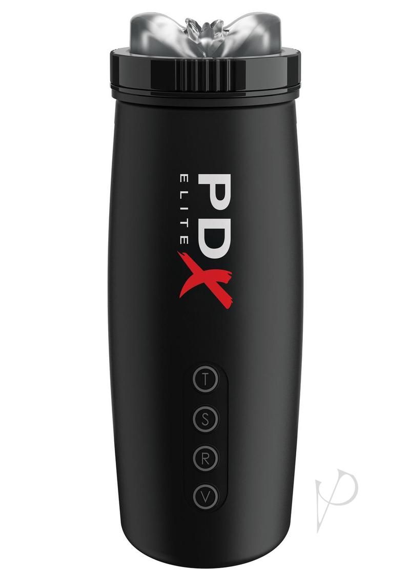 PDX Elite Rechargeable Motorbator 2 Masturbator - Pussy - Clear/Black