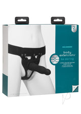 Body Extensions Be Daring Silicone Strap-On Harness with Hollow Dildo 7in (2 Piece Kit) - Black