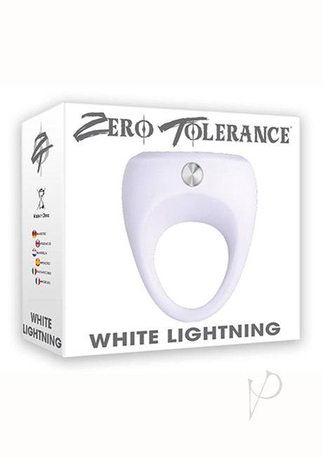 Zero Tolerance White Lightning Silicone Vibrating Cock Ring - White