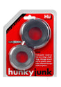 Hunkyjunk COG Silicone Cock Ring (2 Pack) - Black/Gray