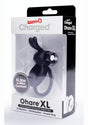 Charged Ohare XL Silicone USB Rechargeable Wearable Rabbit Vibrating Cock Ring - Black (Individual)