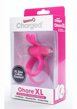 Charged Ohare XL Silicone USB Rechargeable Wearable Rabbit Vibrating Cock Ring Pink (Individual)