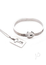 Master Series Cuffed Locking Bracelet and Key Necklace - Silver