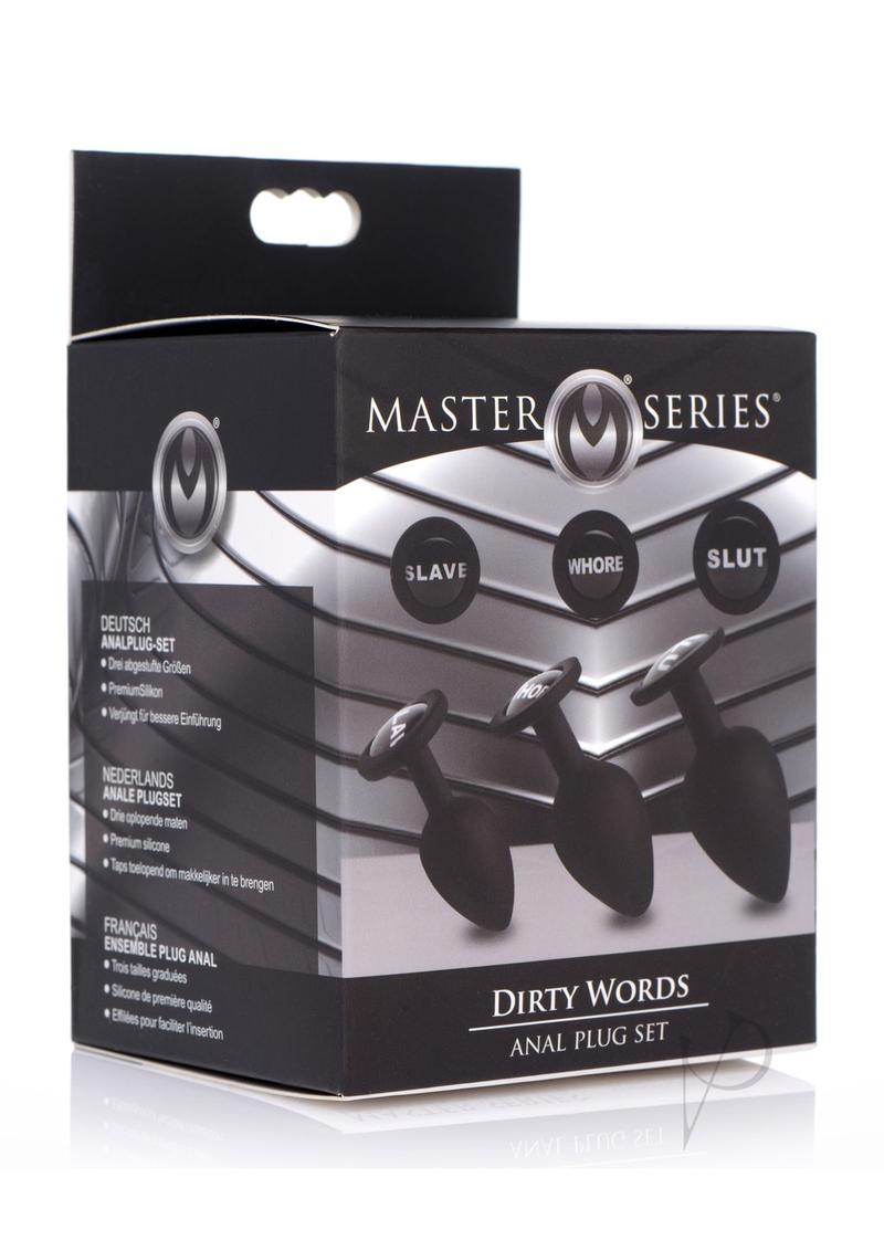 Master Series Dirty Words Anal Plug Set - Black