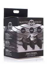 Master Series Dirty Words Anal Plug Set - Black