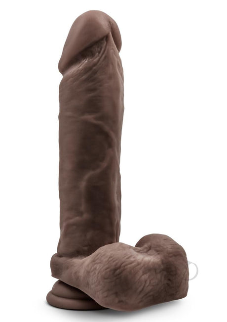 Au Naturel Dildo with Suction Cup 9in - Chocolate