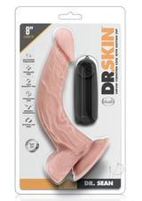 Dr. Skin Silver Collection Dr. Sean Vibrating Dildo with Remote Control 8in - Vanilla