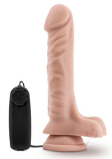 Dr. Skin Silver Collection Dr. James Vibrating Dildo with Balls and Wired Remote Control 9in - Vanilla