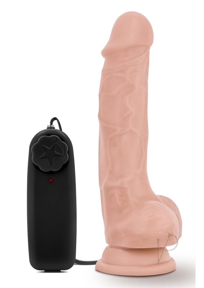 Dr. Skin Silver Collection Dr. Tim Vibrating Dildo with Wired Remote Control 7.5in - Vanilla