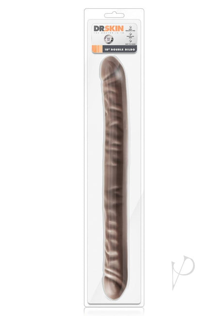 Dr. Skin Silver Collection Double Dildo 18in - Chocolate