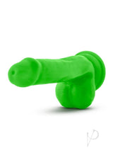 Neo Elite Silicone Dual Density Dildo with Balls 6in - Neon Green