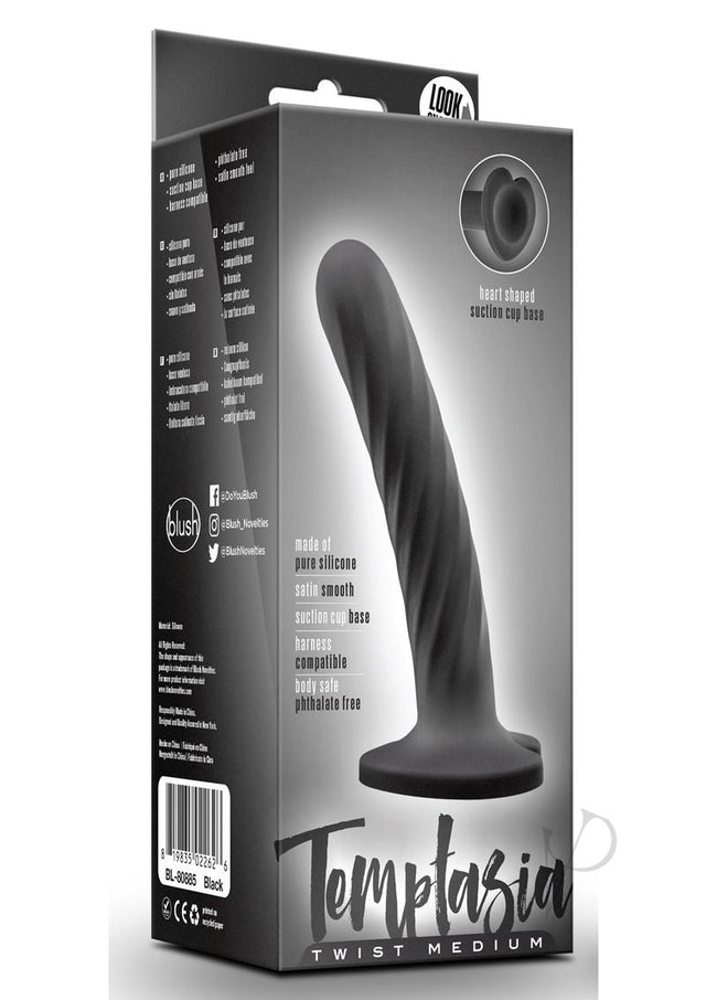 Temptasia Twist Silicone Dildo 5.5in - Medium - Black