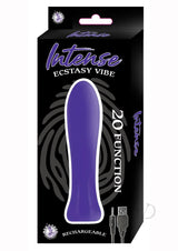 Intense Ecstasy Vibe 20 Function Rechargeable Silicone Vibrator - Purple