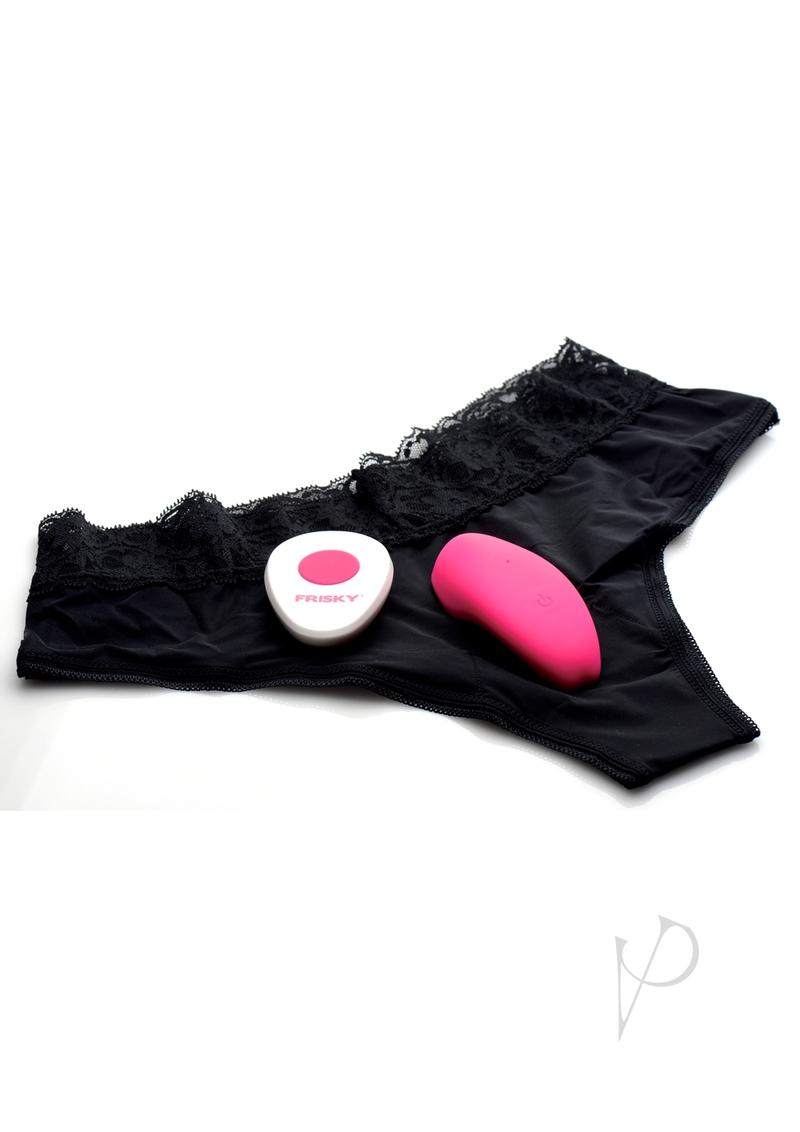 Frisky Playful Panties 10X Panty Vibe with Remote Control - Black/Pink