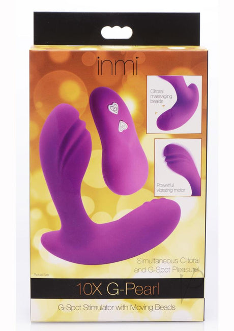 Inmi 10X G-Pearl G-Spot Stimulator with Moving Beads - Purple