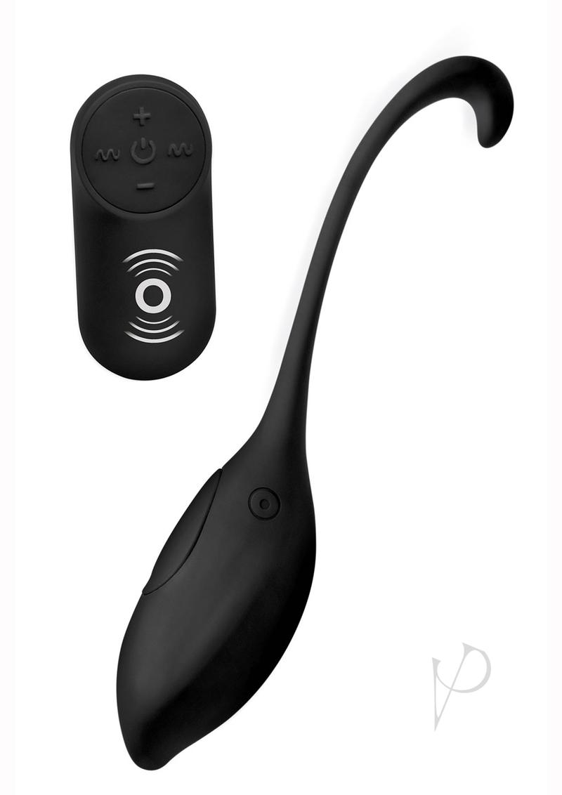 Under Control Rechargeable Silicone Vibrating Egg with Remote Control - Black