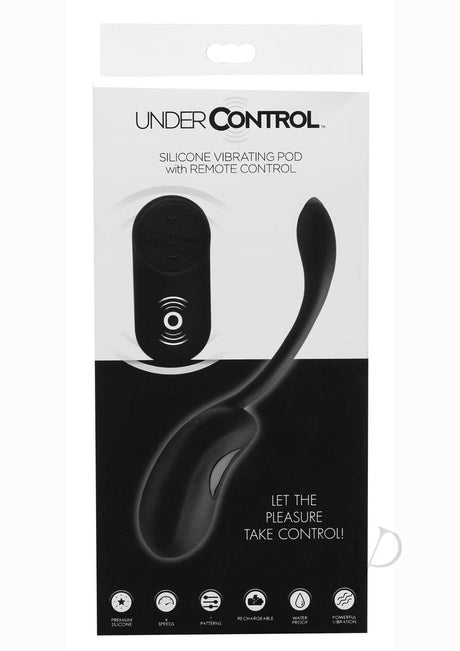 Under Control Rechargeable Silicone Vibrating Pod with Remote Control - Black