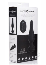 Under Control Rechargeable Silicone Vibrating Anal Plug with Remote Control - Black