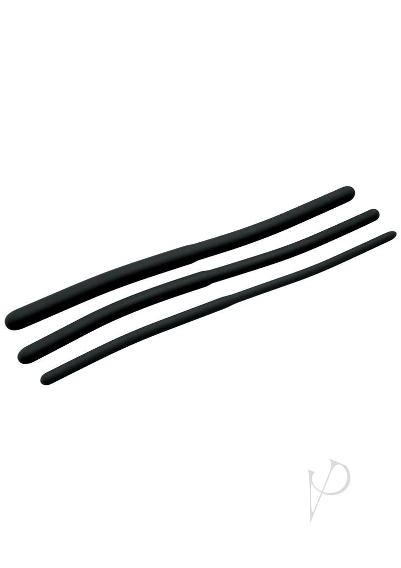 Mistress By Isabella Sinclaire Silicone Urethral Sound 3 piece Trainer Set - Black