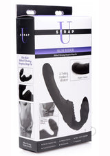 Strap U Slim Rider Rechargeable Silicone Strapless Strap On - Black