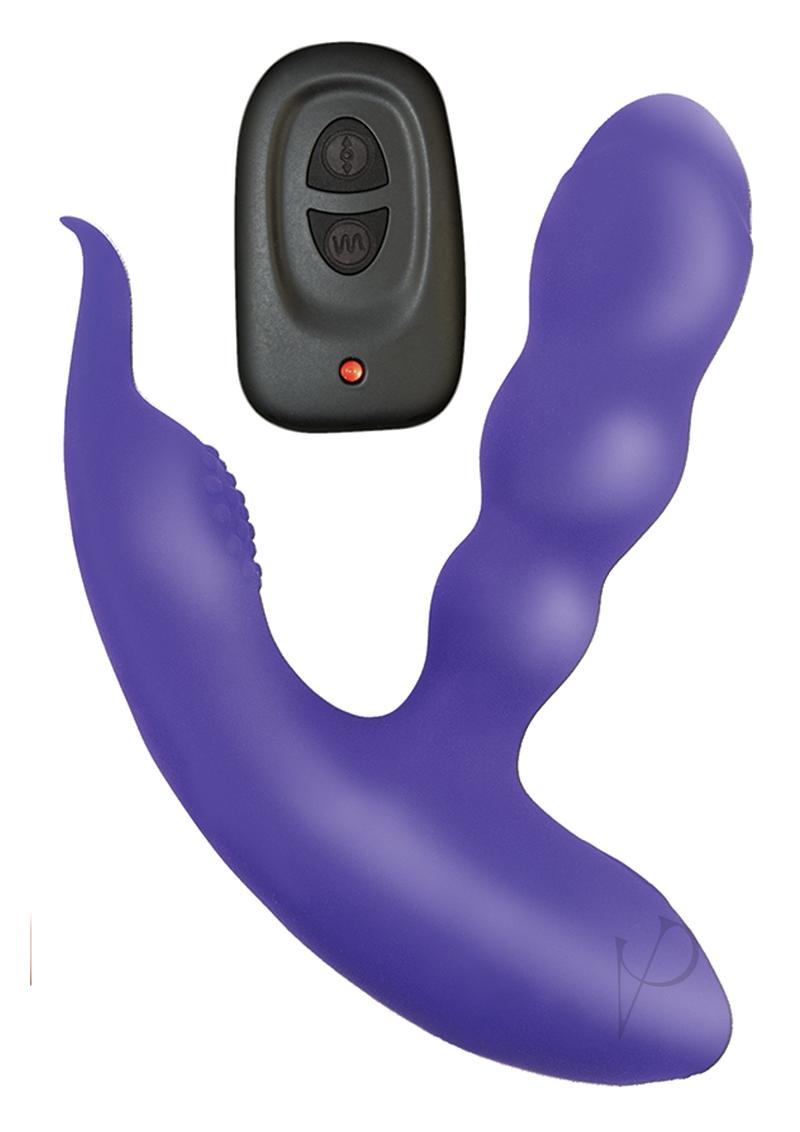 Anal-Ese Collection Rechargeable Silicone P- Spot Prostate Stimulator with Remote Control - Purple