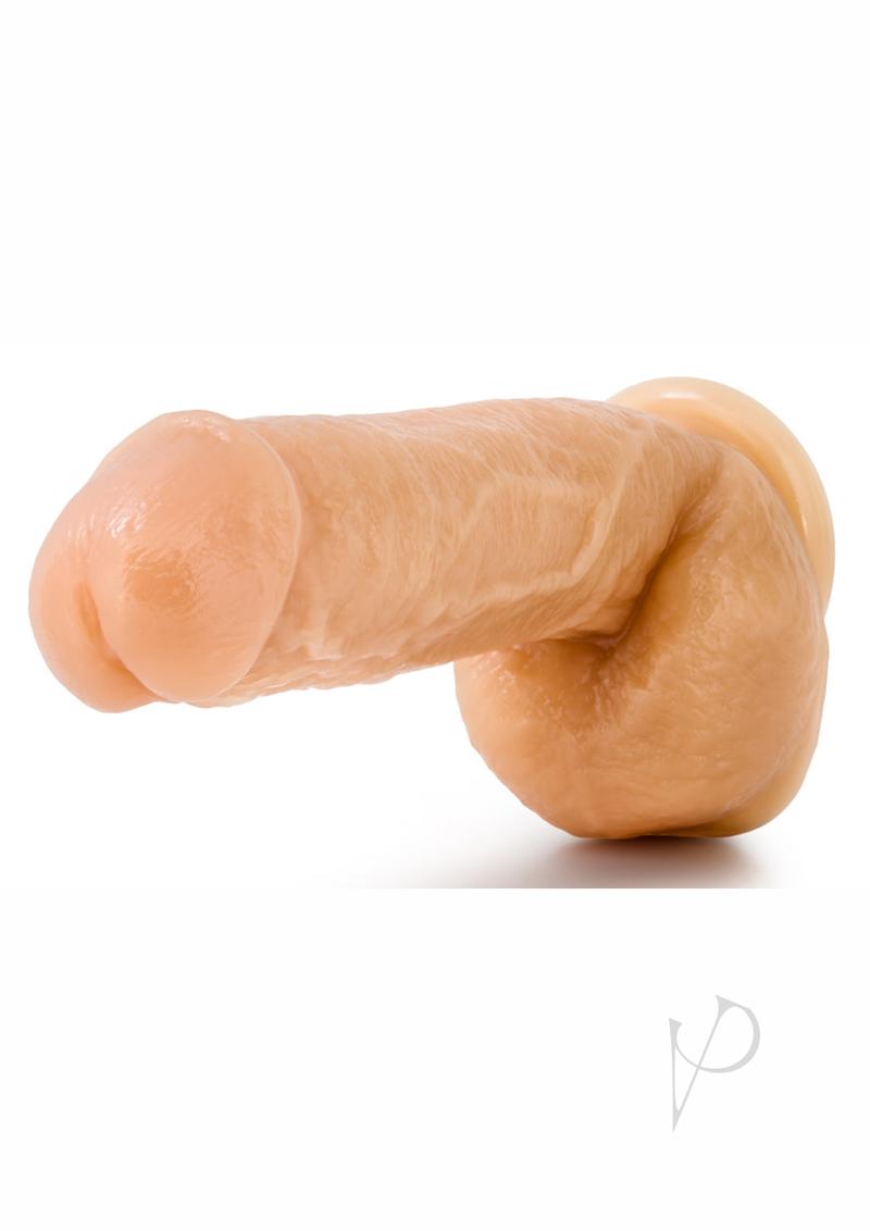Hung Rider Trigger Dildo with Balls 8.5in - Vanilla