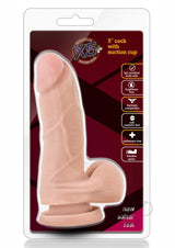 X5 Plus Cock Dildo with Balls 5in - Vanilla