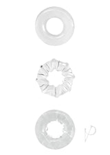 Renegade Dyno Rings Super Stretchable Cock Rings (Set of 3) - Clear