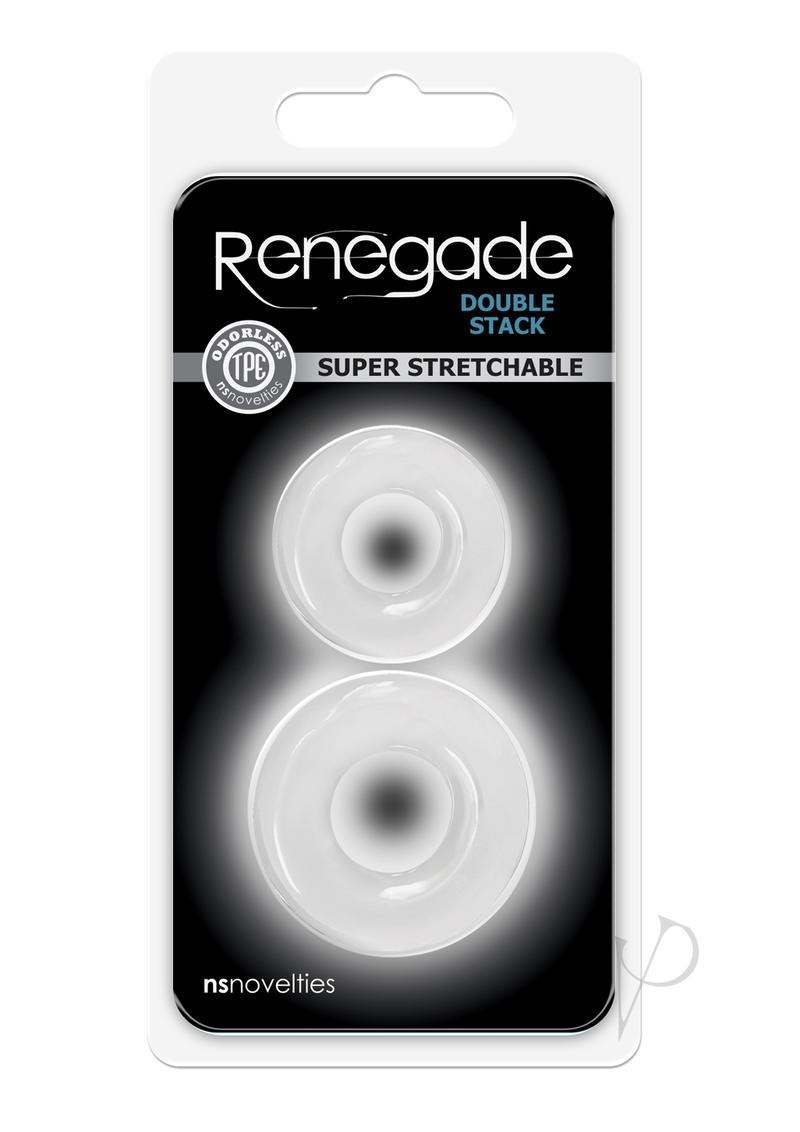 Renegade Double Stack Super Stretchable Cock Rings (Set of 2) - Clear