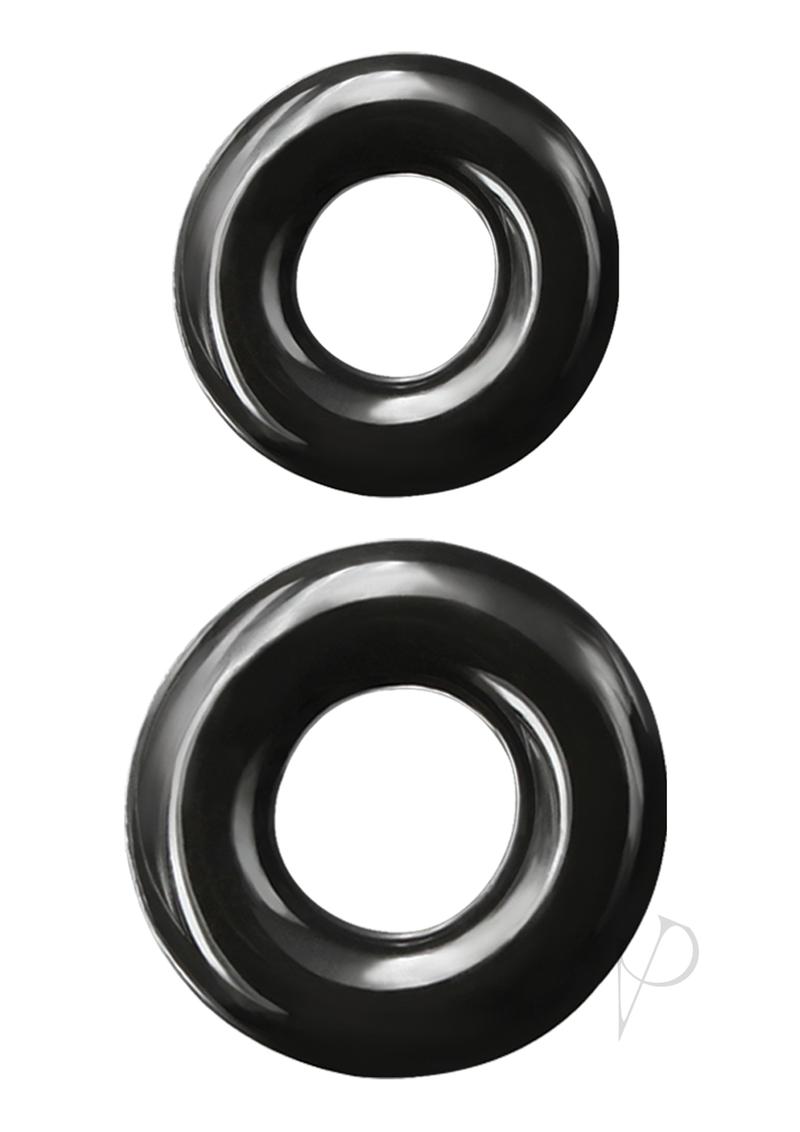 Renegade Double Stack Super Stretchable Cock Rings (Set of 2) - Black