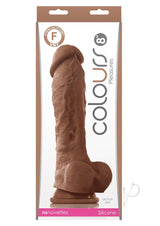 Colours Pleasures Silicone Dildo 8in - Chocolate