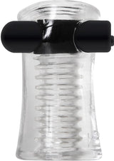 Zero Tolerance Pop Compact Textured Stroker with Rechargeable Bullet and DVD Download - Clear and Black