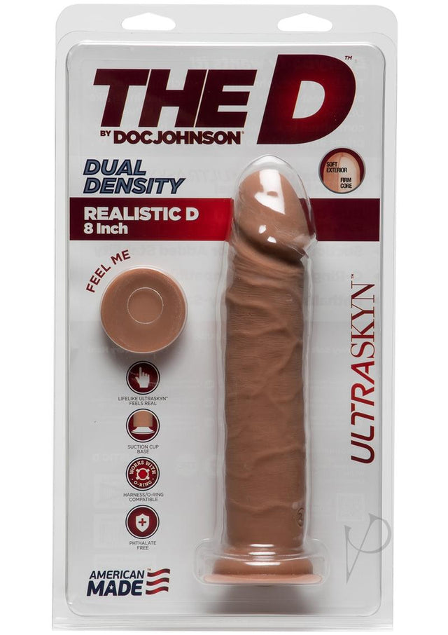 The D Realistic D Ultraskyn Dildo 8in - Caramel