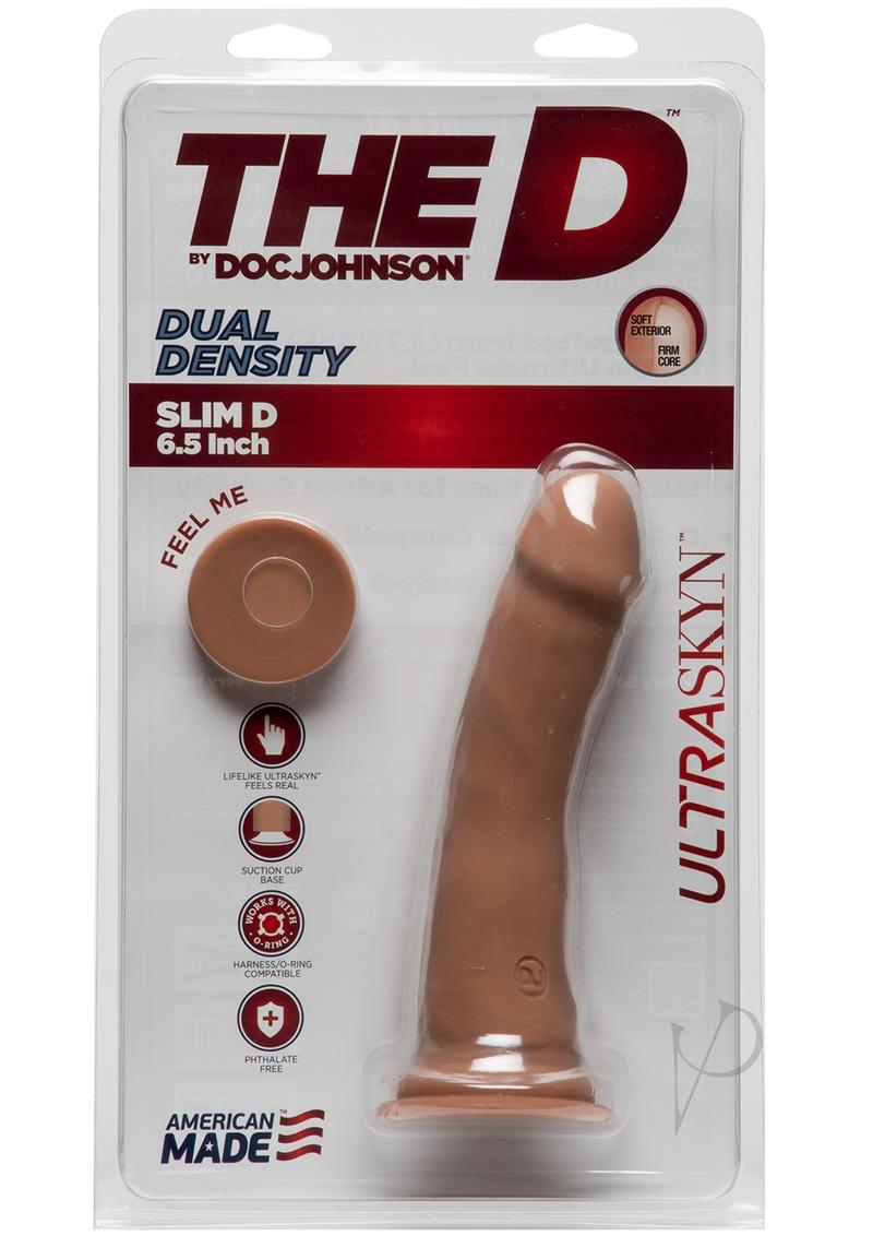 The D Slim D Ultraskyn Dildo 6in - Caramel