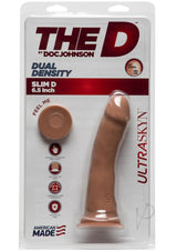 The D Slim D Ultraskyn Dildo 6in - Caramel