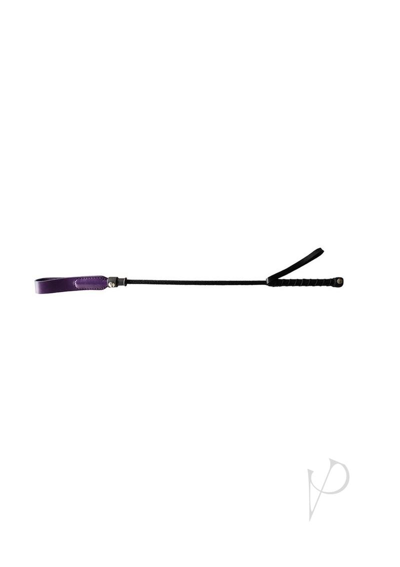 Rouge Fifty Times Hotter Short Riding Crop Slim Tip 20in - Purple