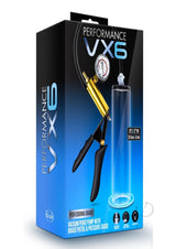 Performance VX6 Vacuum Penis Pump with Brass Pistol and Pressure Gauge 9.5in - Clear