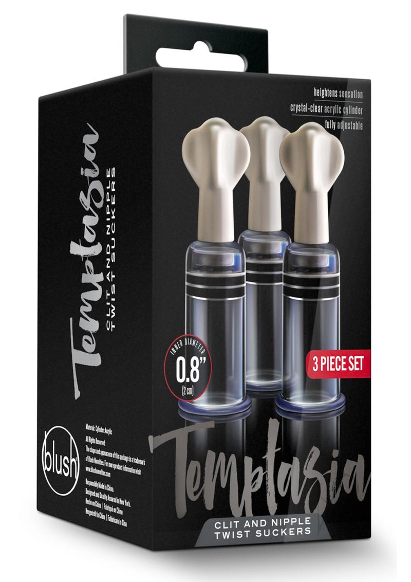 Temptasia Clit and Nipple Twist Suckers (set of 3) - Clear