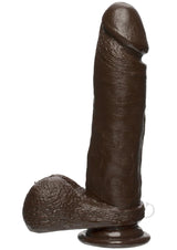 The D Perfect D Firmskyn Dildo with Balls 8in - Chocolate