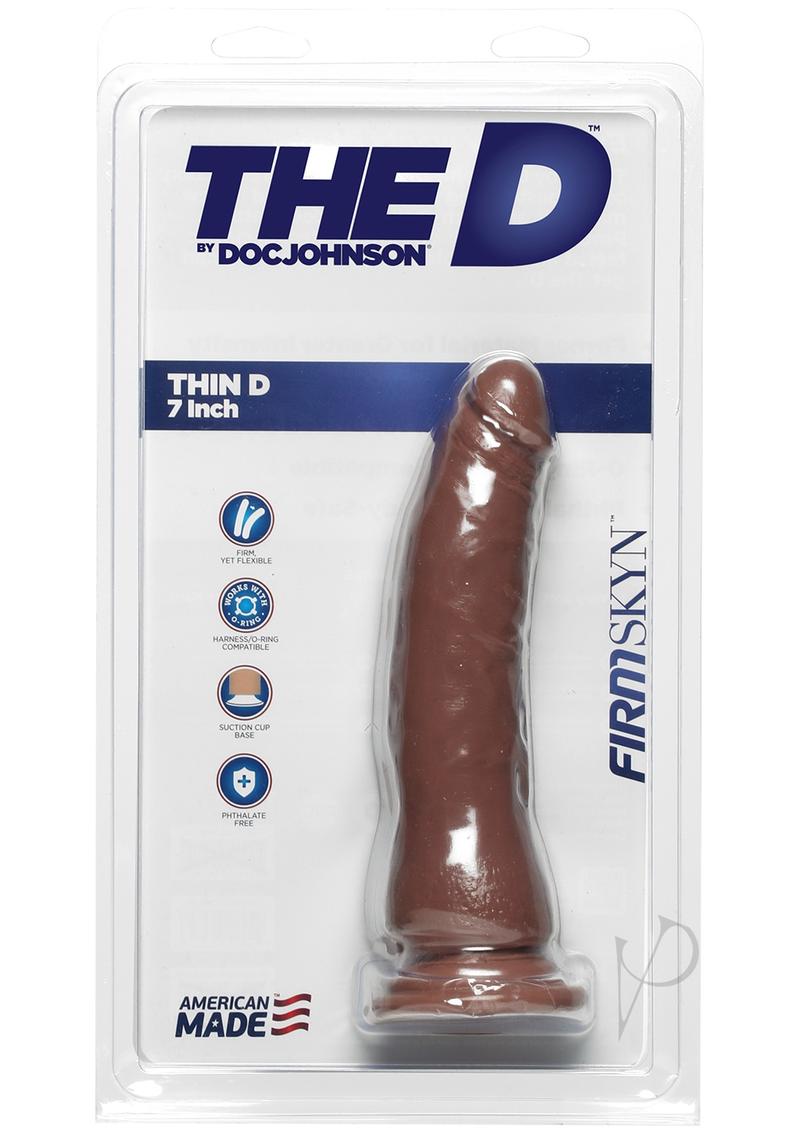 The D Thin D Firmskyn Dildo 7in - Caramel