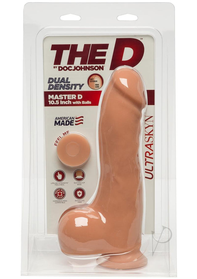 The D Master D Ultraskyn Dildo with Balls 10.5in - Vanilla