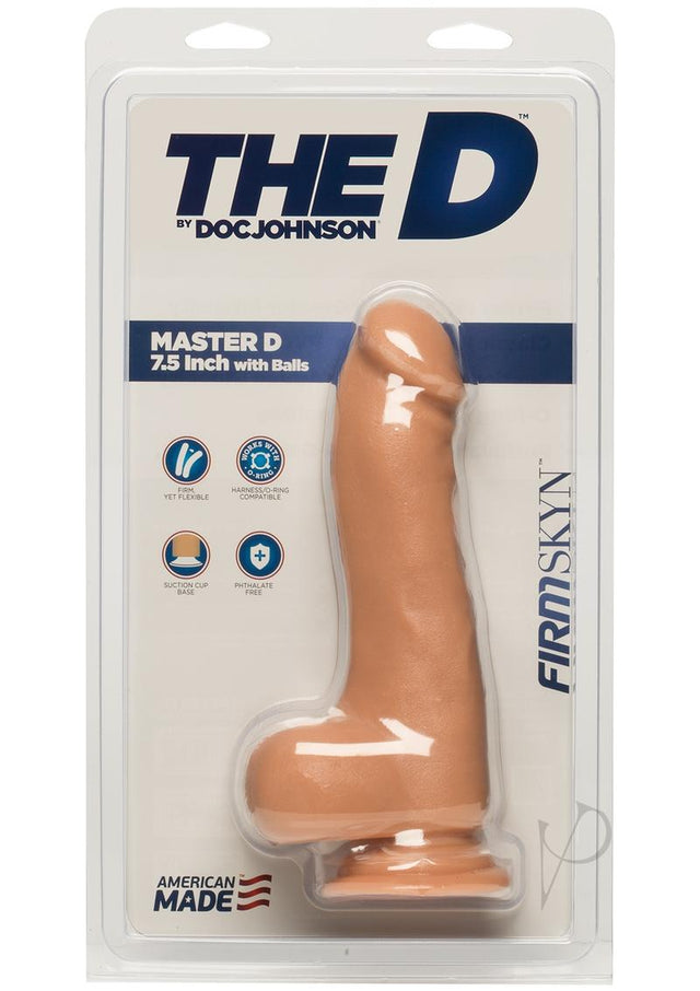 The D Master D Firmskyn Dildo with Balls 7.5in - Vanilla