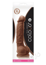 Colours Dual Density Silicone Dildo 5in - Caramel