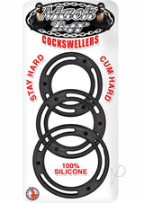Mack Tuff Cockswellers Silicone Cock Rings (3 piece set) - Black