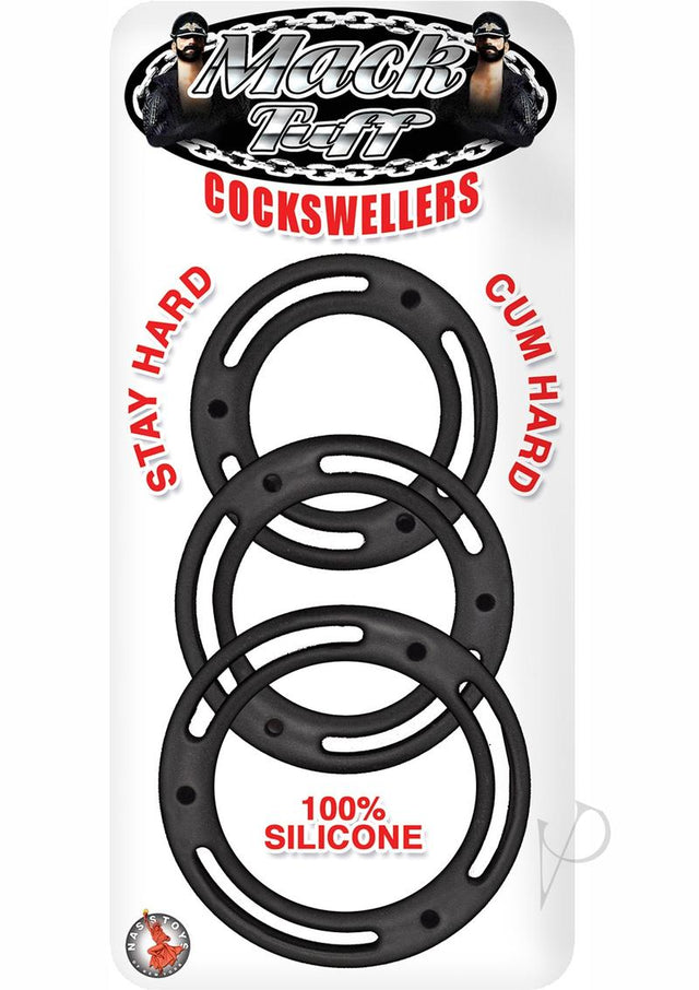 Mack Tuff Cockswellers Silicone Cock Rings (3 piece set) - Black