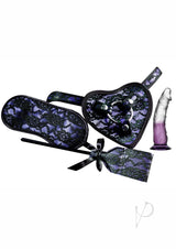 Heart Throb Deluxe Harness Kit with Curved Dildo - Purple