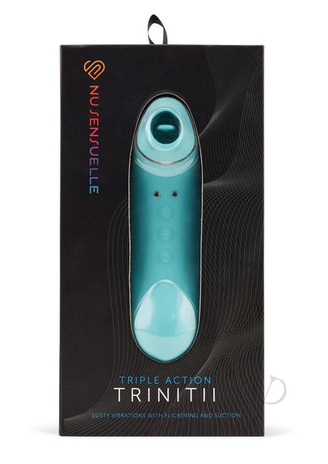 Nu Sensuelle Trinitii Triple Action Rechargeable Silicone Vibrator - Electric Blue