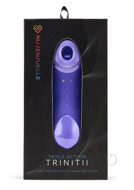 Nu Sensuelle Trinitii Triple Action Rechargeable Silicone Vibrator - Ultra Violet