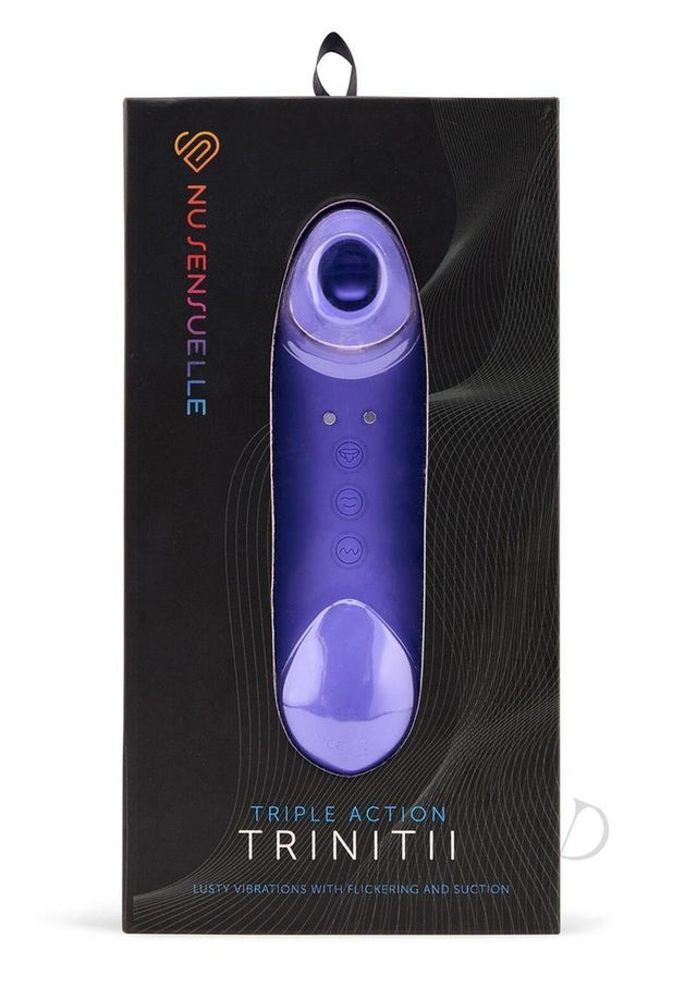 Nu Sensuelle Trinitii Triple Action Rechargeable Silicone Vibrator - Ultra Violet