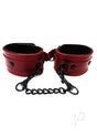 Rouge Anaconda Leather Adjustable Ankle Cuffs - Burgundy